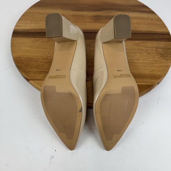 New Womens Abound Abadury Nude Faux Patent Leather Block Pumps Heels Size 11 M - Picture 7 of 8